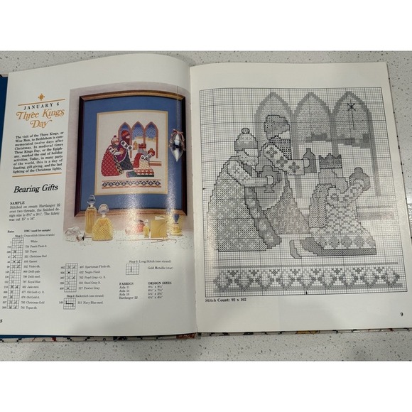 Holidays in Cross Stitch Patterns Book Crafting Cottagecore Grandmacore Vintage - Picture 3 of 7